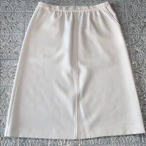 Vintage Personal Petites Off White Midi Skirt Career Size 14P